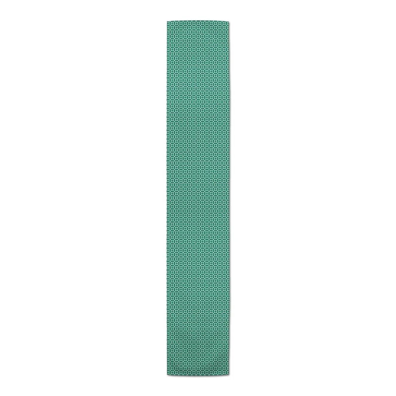 Teal Hexagons Outdoor Table Runner