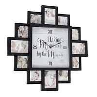 Black "Memories by the Minute" Picture Frame Wall Collage Clock