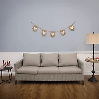 6ft. White Hearts Valentine's Day Jute Garland