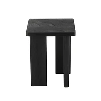 20" Black Handmade Side End Accent Table with Square Tabletop
