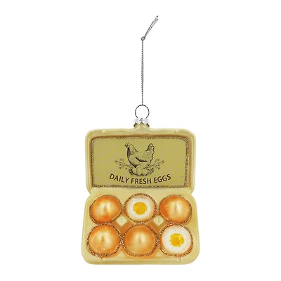 4.25" Half Dozen Eggs Glass Ornament by Ashland®