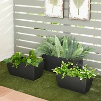 Grey Modern Planter, Set of 3" 20", 18", 16"