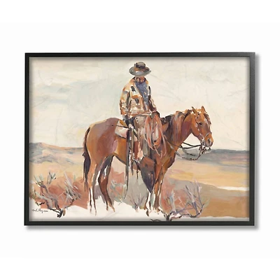 Stupell Industries Cowboy Fields And Farm Western Painting in Frame Wall Art