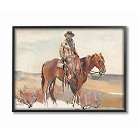 Stupell Industries Cowboy Fields And Farm Western Painting in Frame Wall Art