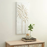 33" Gold Iron Coastal Palm Trees Wall Décor