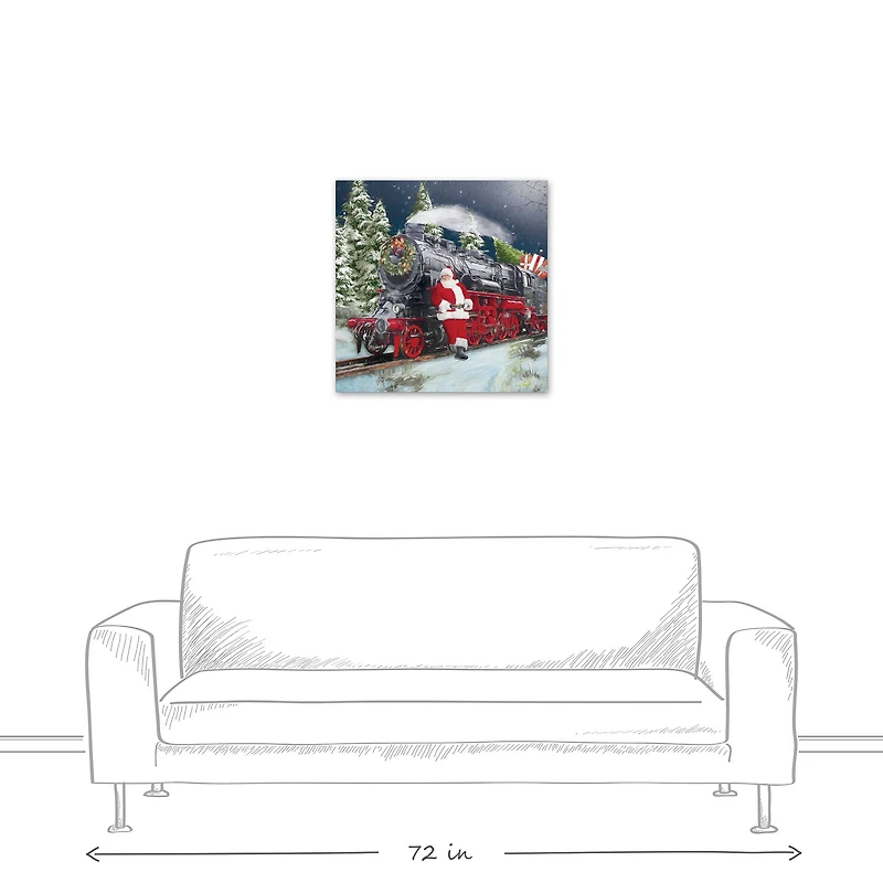 Train Santa 24" x 24" Canvas Wall Art