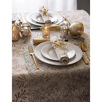 DII® 84" Metallic Holly Leaves Tablecloth