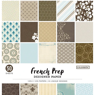 Colorbok® French Prep Designer Cardstock Paper Pad, 12" x 12"