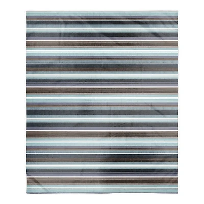 Brown Indigo Stripes Sherpa Fleece Blanket