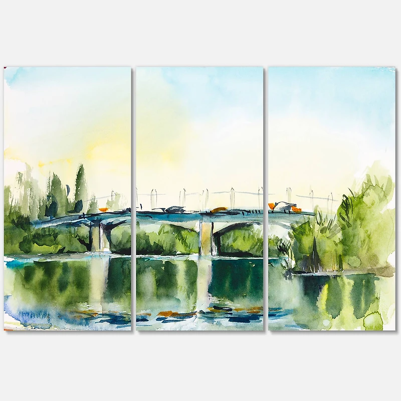 Designart - Landscape With Old Bridge In The Countryside
