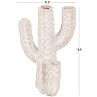 Cream Resin Cactus Textured Planter