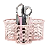 Mind Reader Pen and Accessories Holder, Desktop Organizer, Office, Metal Mesh, Set of 3