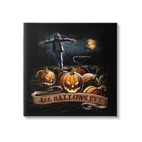 Stupell Industries All Hallows Eve Scary Jack-o-Lantern Night Canvas Wall Art