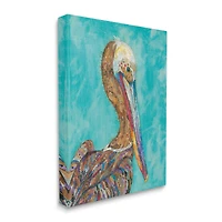 Stupell Industries Beautiful Pelican Bird Vivid Patterns Canvas Wall Art