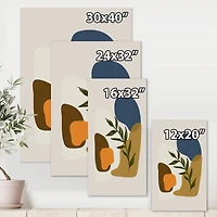 Designart - Botanical Minimalist Shapes With Green Leaf