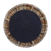 35" Gray Temper Border Coastal Style Round Wall Mirror
