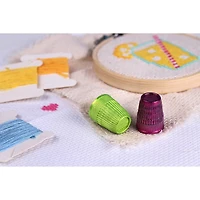 SINGER® Metallic Small & Medium Slip-Stop Thimble Set