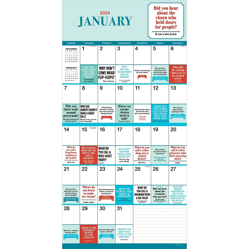 TF Publishing 2024 Dad Jokes Wall Calendar
