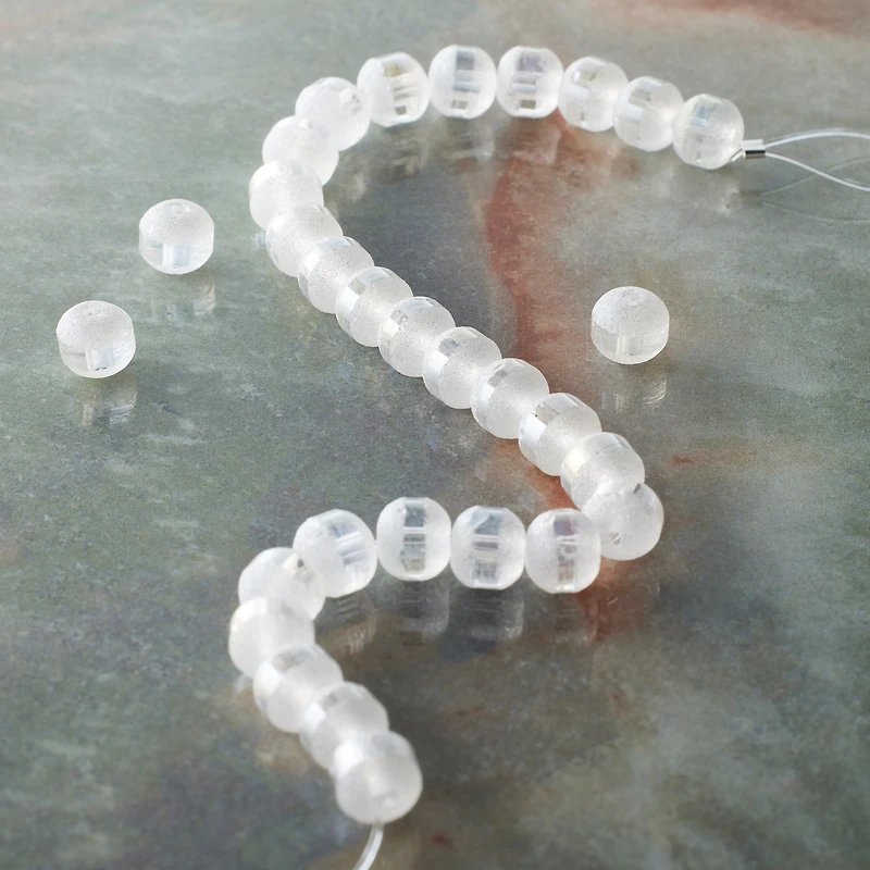 White Glass Round Beads, 6mm by Bead Landing™