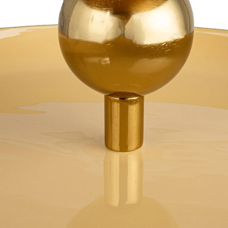 Hello Honey® 10" Yellow & Gold Soleil Enameled Metal 2-Tier Tray