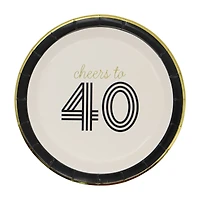 24 Packs: 8 ct. (192 total) 7" Cheers to 40 Snack Plates by Celebrate It™