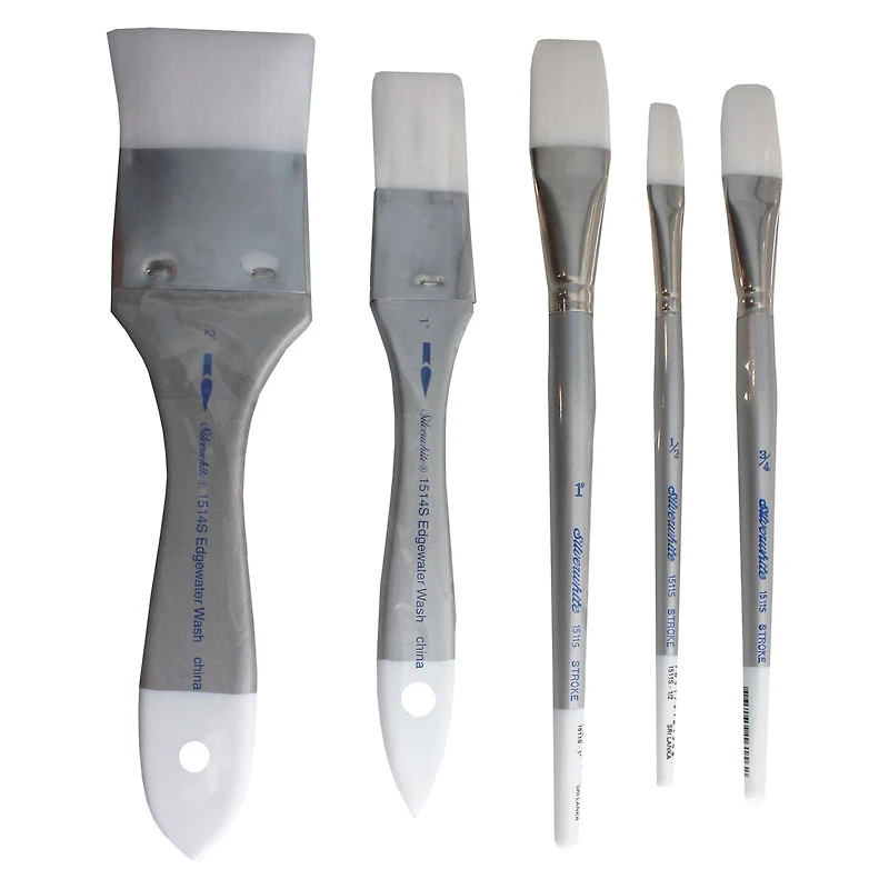 Silver Brush Limited Silver white Stroke and Wash Brushes, Set of 3