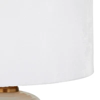 White Glass Modern Accent Lamp, 13" x 13" x 19"