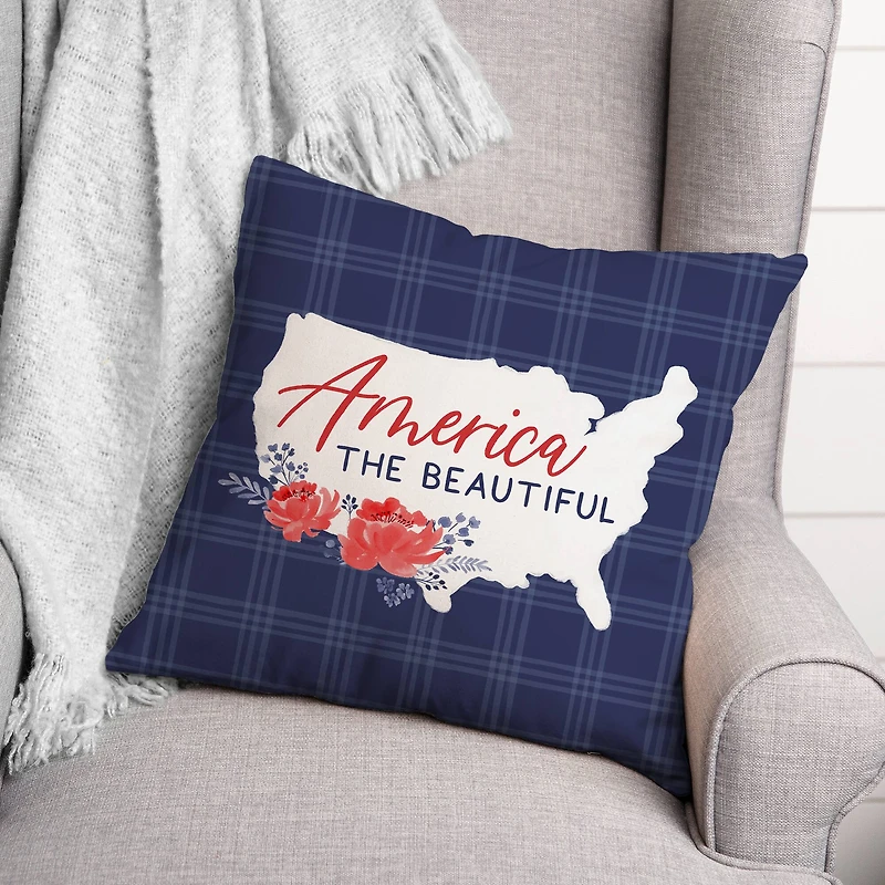 America the Beautiful Plaid Indoor/Outdoor Pillow