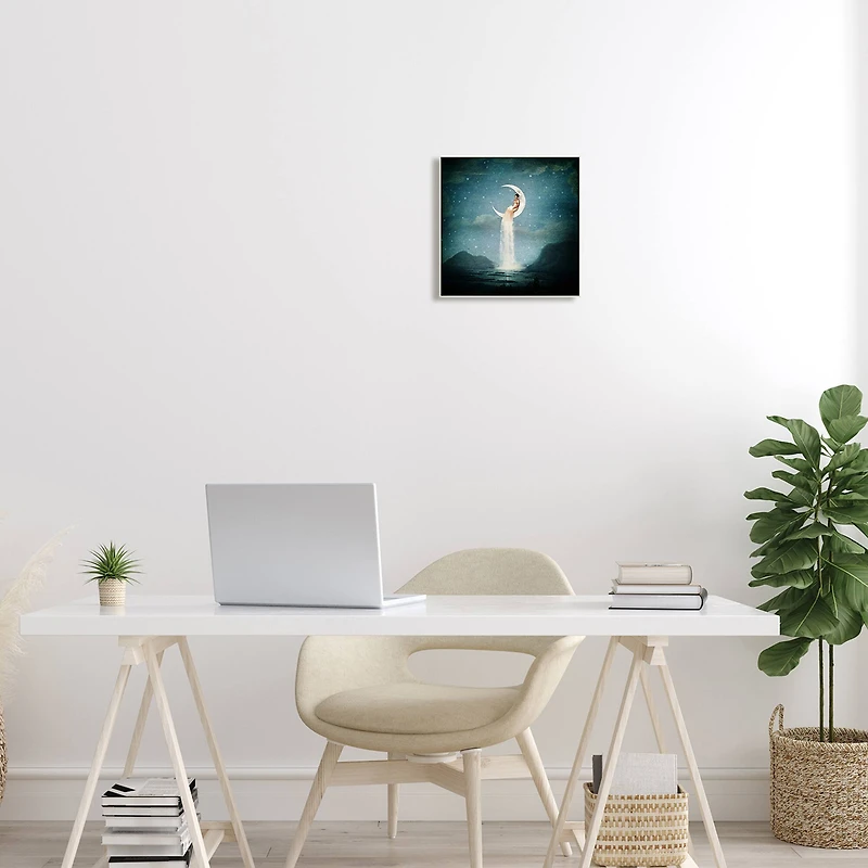 Stupell Industries Moon & Ocean Landscape Wall Plaque Art