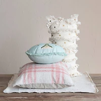 Hello Honey® 24" x 12" Cream Hand-Embroidered Moroccan Wedding Blanket-Style Lumbar Pillow