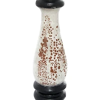 16" Black & White Wood Farmhouse Candlestick Holder Set