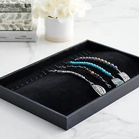 12 Pack: Black Velvet Jewelry Tray with Hooks by Bead Landing™ 