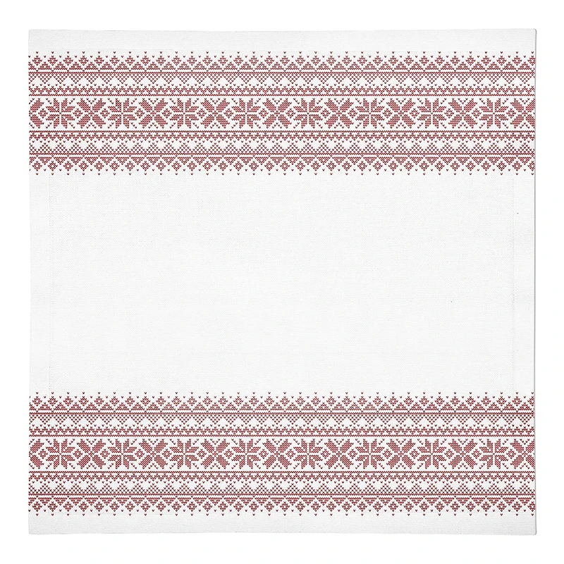 Knit Snowflakes 10x10 Cotton Twill Napkin
