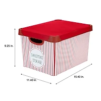 Simplify 15.4" Christmas 60 Ornament Storage Tote Bin with Straps