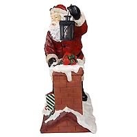 28" Raising The Roof With Santa Claus Statue