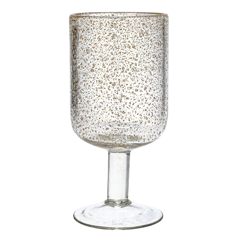 Hello Honey® 12oz. Stemmed Gold-Flecked Clear Drinking Glass