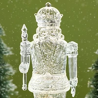 Glitzhome® 12.5" Lighted Acrylic Crystal Nutcracker Figurine Waterglobe