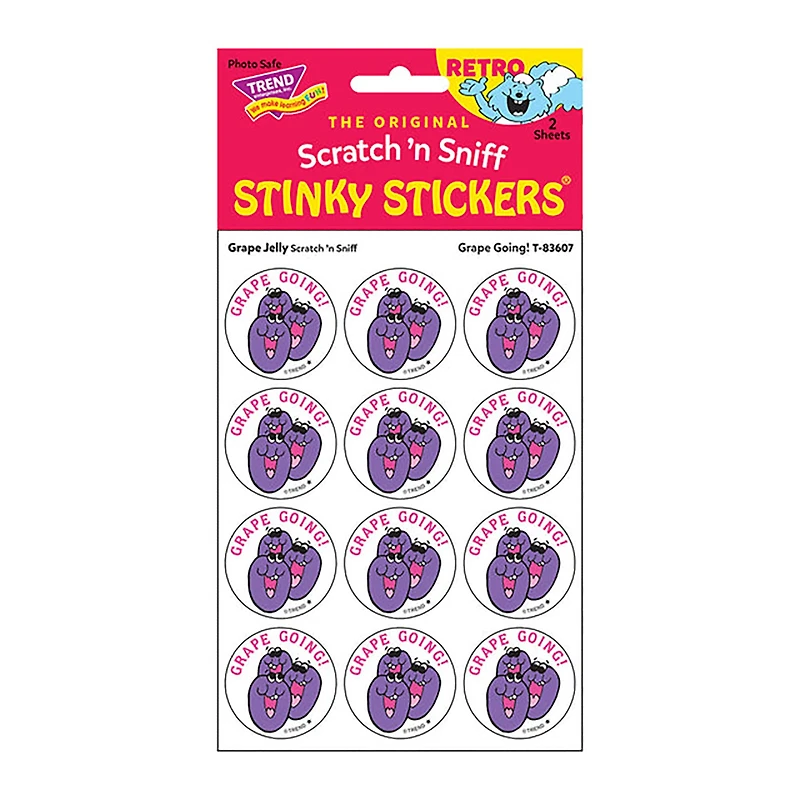 TREND Enterprises® Grape Going! Grape Jelly Scented Stickers, 6 Packs of 24