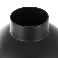 Black Metal Vase with Narrow Opening