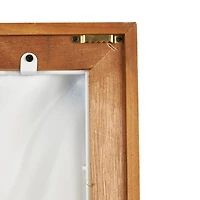 White Abstract Dimensional Wall Art in Brown Frame