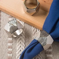 DII® Silver Triangle Band Napkin Rings, 6ct.