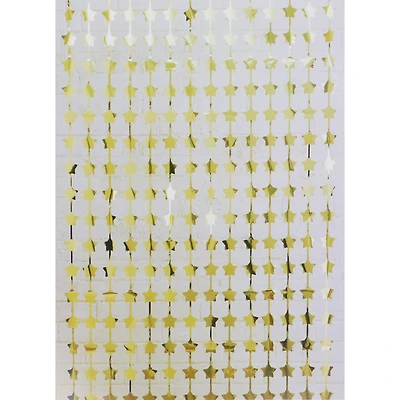6.25 ft. Gold Star Fringe Curtain by Celebrate It™