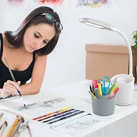 OttLite Wellness Series Swirl Organizer LED Lamp With USB