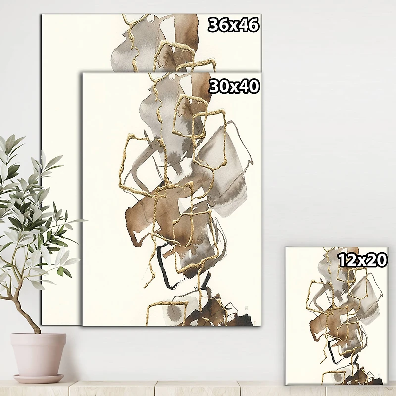 Designart - Gold Glam Squares III