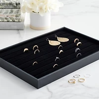 12 Pack: Black Velvet Ring Display Tray by Bead Landing™