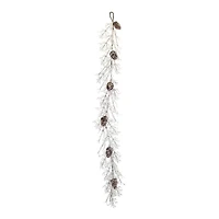 5.25ft. Christmas Iced Twig Pinecone Garland