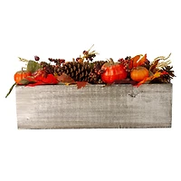 24" Autumn Harvest Maple Leaf & Berry Arrangement in Wooden Box