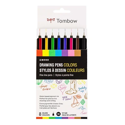 Tombow MONO 8 Color Drawing Pen Set