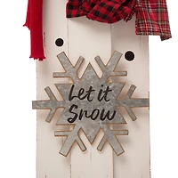Glitzhome® 35" Wooden Snowman Family Porch Sign