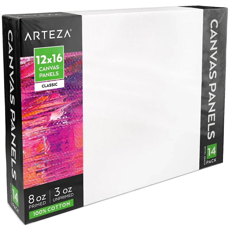 Arteza® 12" x 16" White Canvas Panels, 14ct.